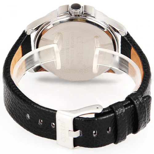 Curren Men's Watch with Leather Band (White 4.8cm Dial) - CUR014 - Image 4