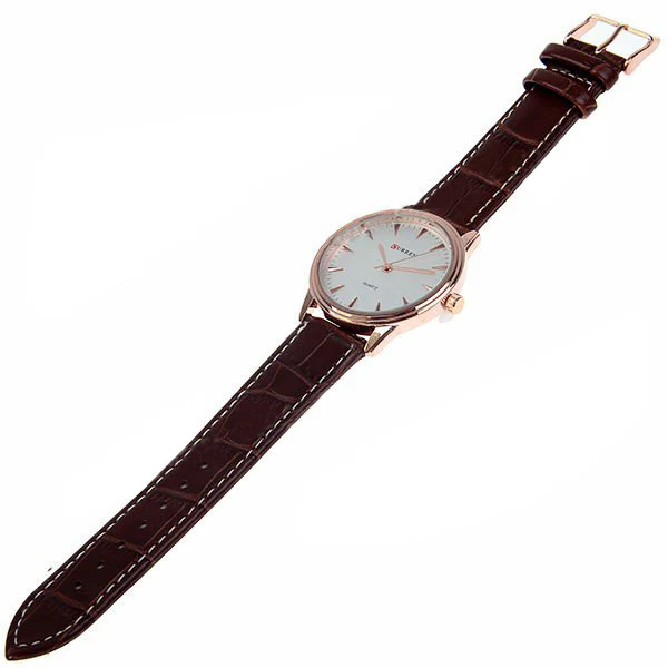 Curren Women's Watch with Leather Band (White 3.4cm Dial) - CUR048 - Image 3