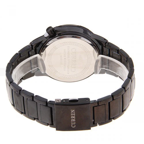 Curren Men's Black Stainless Steel Leisure Waterproof Watch (Black 4.4cm Dial) - Blue - CUR069 - Image 3