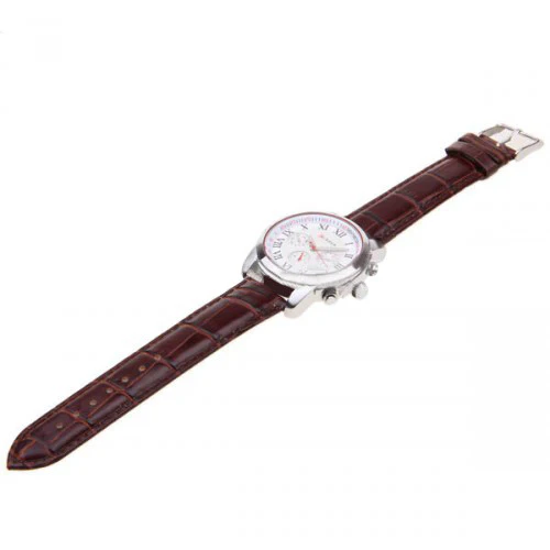 Curren Men's Chronograph with Leather Band (White 4.5cm Dial) - Roman - CUR080 - Image 3