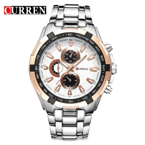 Curren Men's Black Stainless Steel Chronograph with Copper Accents (Black 5cm Dial) - CUR106 - Image 9