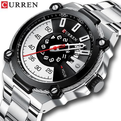 Curren Black n White Dial Watch (Dial 4.5cm) - CUR184 - Image 2