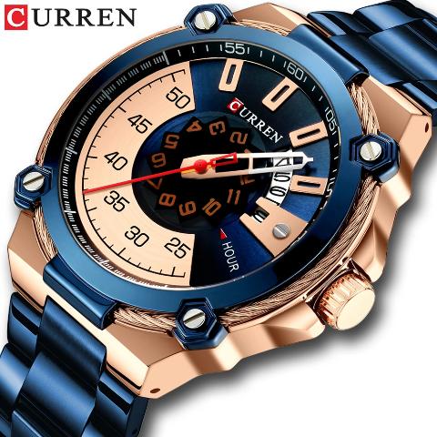 Curren Blue n Gold Dial Watch (Dial 4.5cm) - CUR185 - Image 2