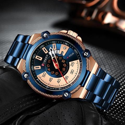 Curren Blue n Gold Dial Watch (Dial 4.5cm) - CUR185 - Image 3