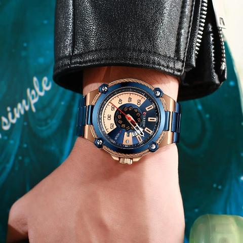 Curren Blue n Gold Dial Watch (Dial 4.5cm) - CUR185 - Image 5