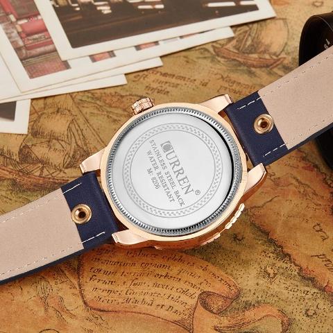 Curren Gold and Blue Dial Men's Watch (Dial 4.5cm) - CUR195 - Image 4