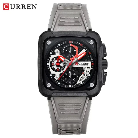 Curren Luxury Silicone Strap Men's Watch (Dial 4.2cm) - CUR228 - Image 5