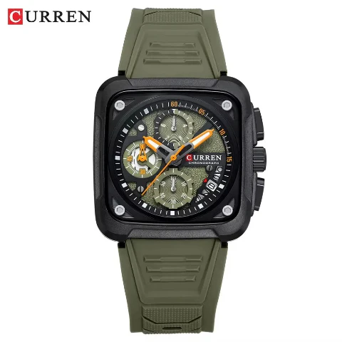 Curren Luxury Silicone Strap Men's Watch (Dial 4.2cm) - CUR228 - Image 6