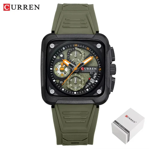Curren Luxury Silicone Strap Men's Watch (Dial 4.2cm) - CUR228 - Image 8
