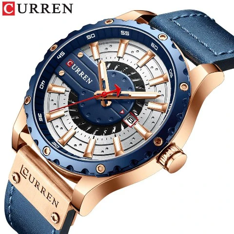 Curren Men's Waterproof Leather Band Watch (Dial 4.8cm) - CUR209 - Image 2