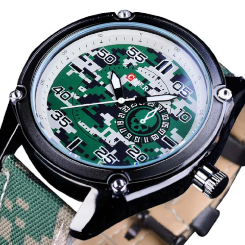 Curren Military Luminous Pointer (Green 4.5cm Dial) - CUR124 - Image 3