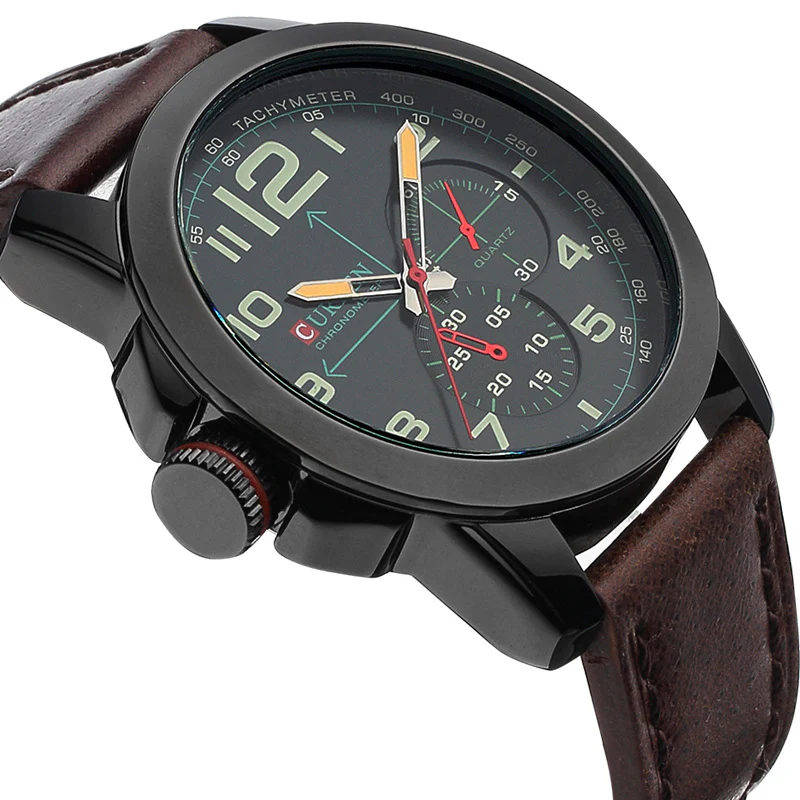 Curren Quartz Leather Strap Waterproof Watch ( Dial 4.6cm) - CUR126 - Image 2
