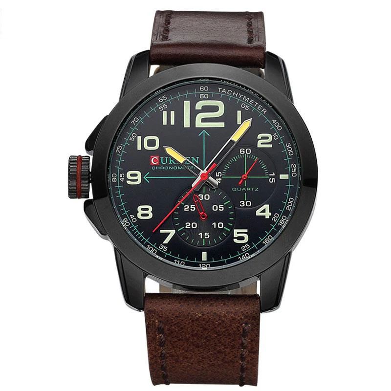 Curren Quartz Leather Strap Waterproof Watch ( Dial 4.6cm) - CUR126 - Image 3