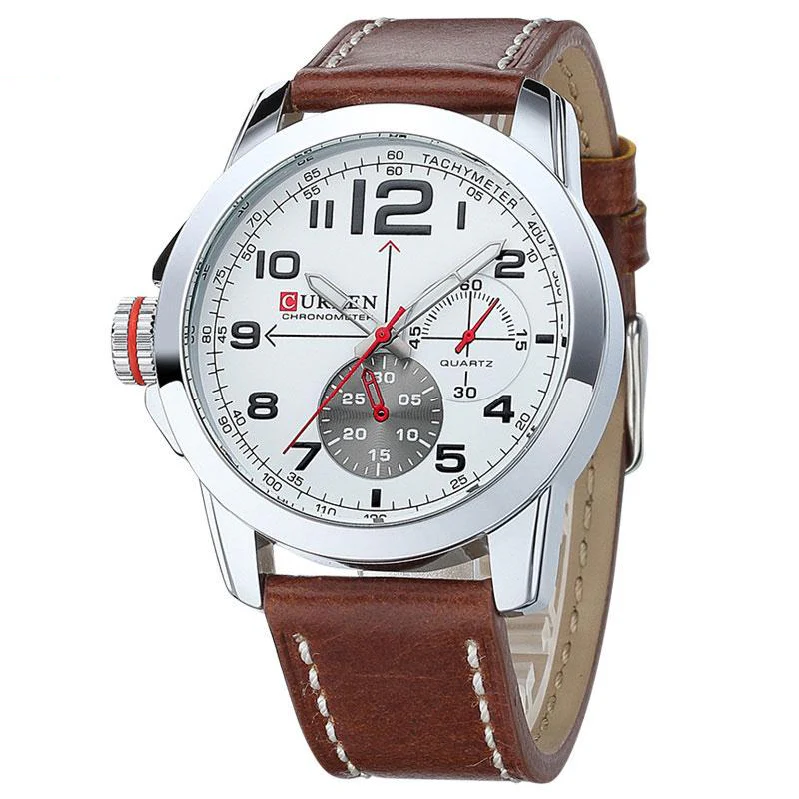 Curren Quartz Leather Strap Waterproof Watch ( Dial 4.6cm) - CUR126 - Image 4