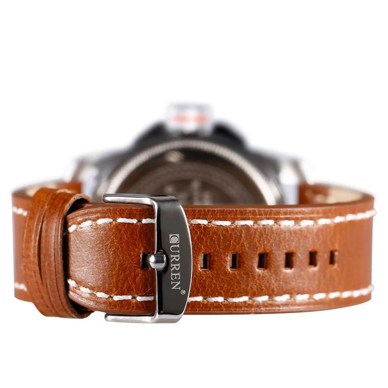 Curren Quartz Leather Strap Waterproof Watch ( Dial 4.6cm) - CUR126 - Image 5