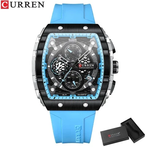 CURREN Men's Sports Rectangular Watch (Dial 4.7cm) - CUR221 - Image 16