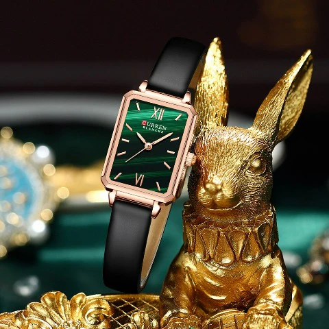 Curren Women's Square Green Dial Watch (Dial 2.1cm) - CUR215 - Image 4