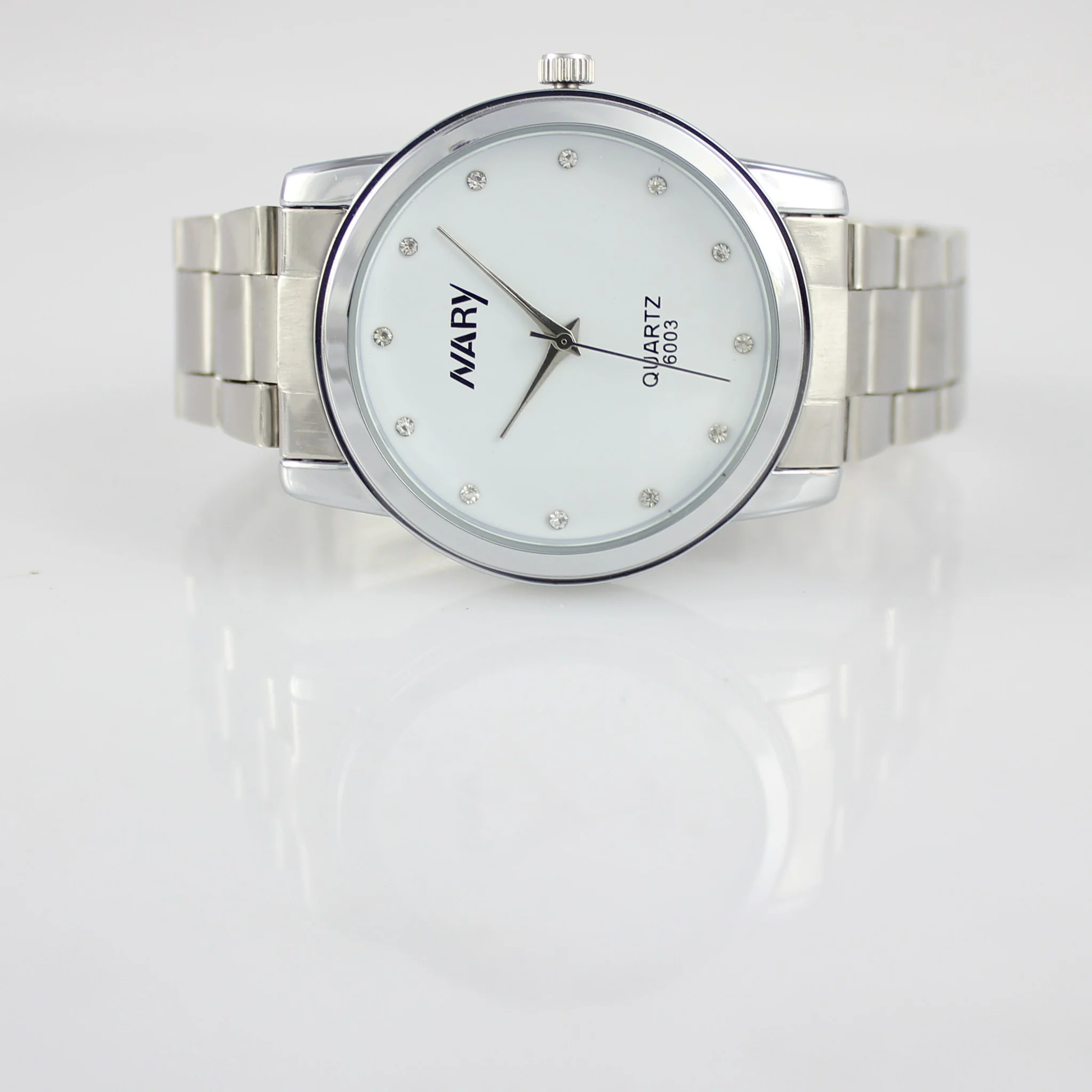 Nary Women's White Dial Stainless Steel Dress Watch-A6003W - Image 3